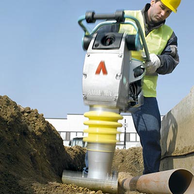 Picture showing an Ammann Rammer being operated on a building site